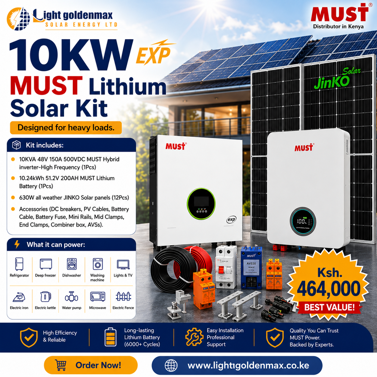10KW EXP MUST Solar Kit