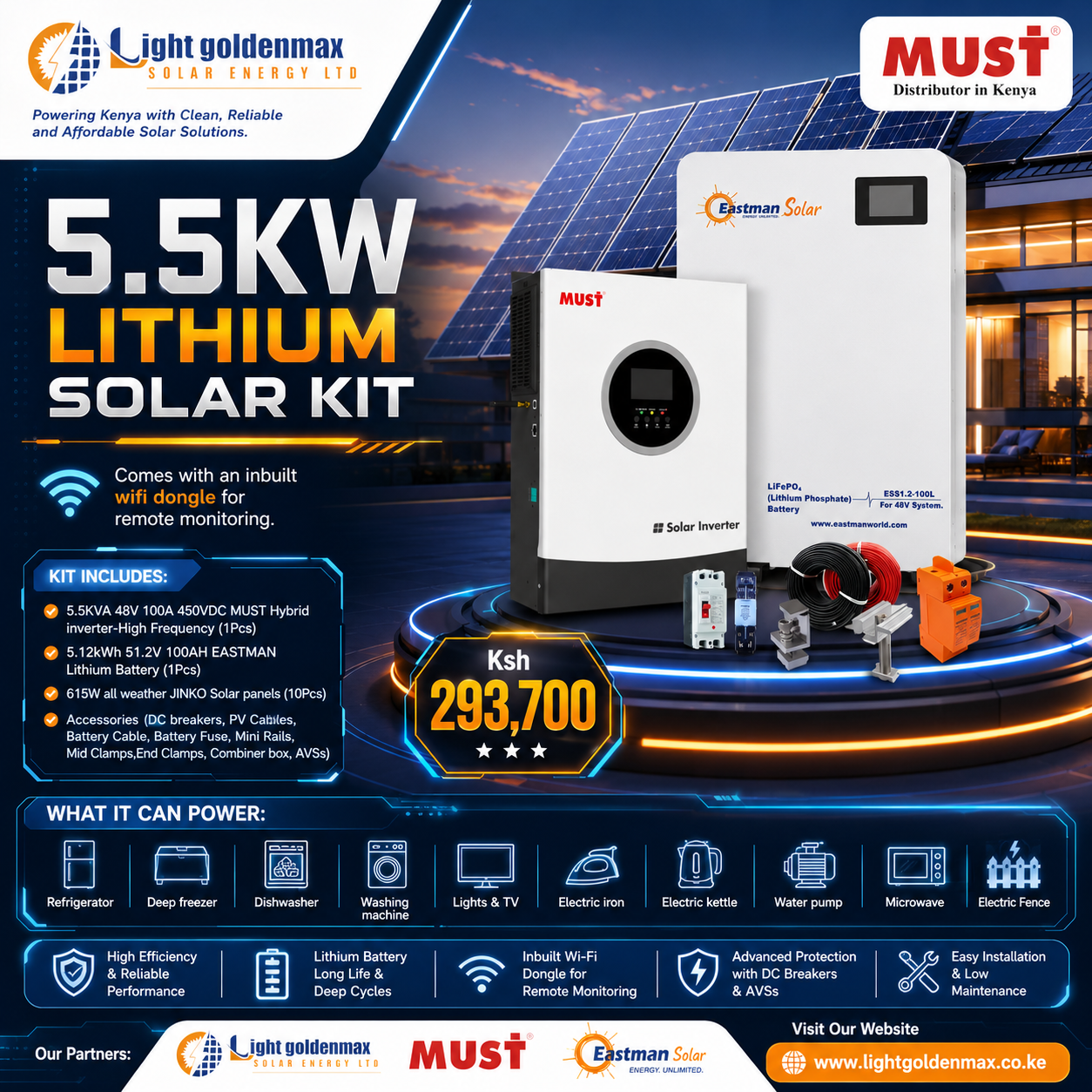 MUST 5.5KW PREM SOLAR KIT