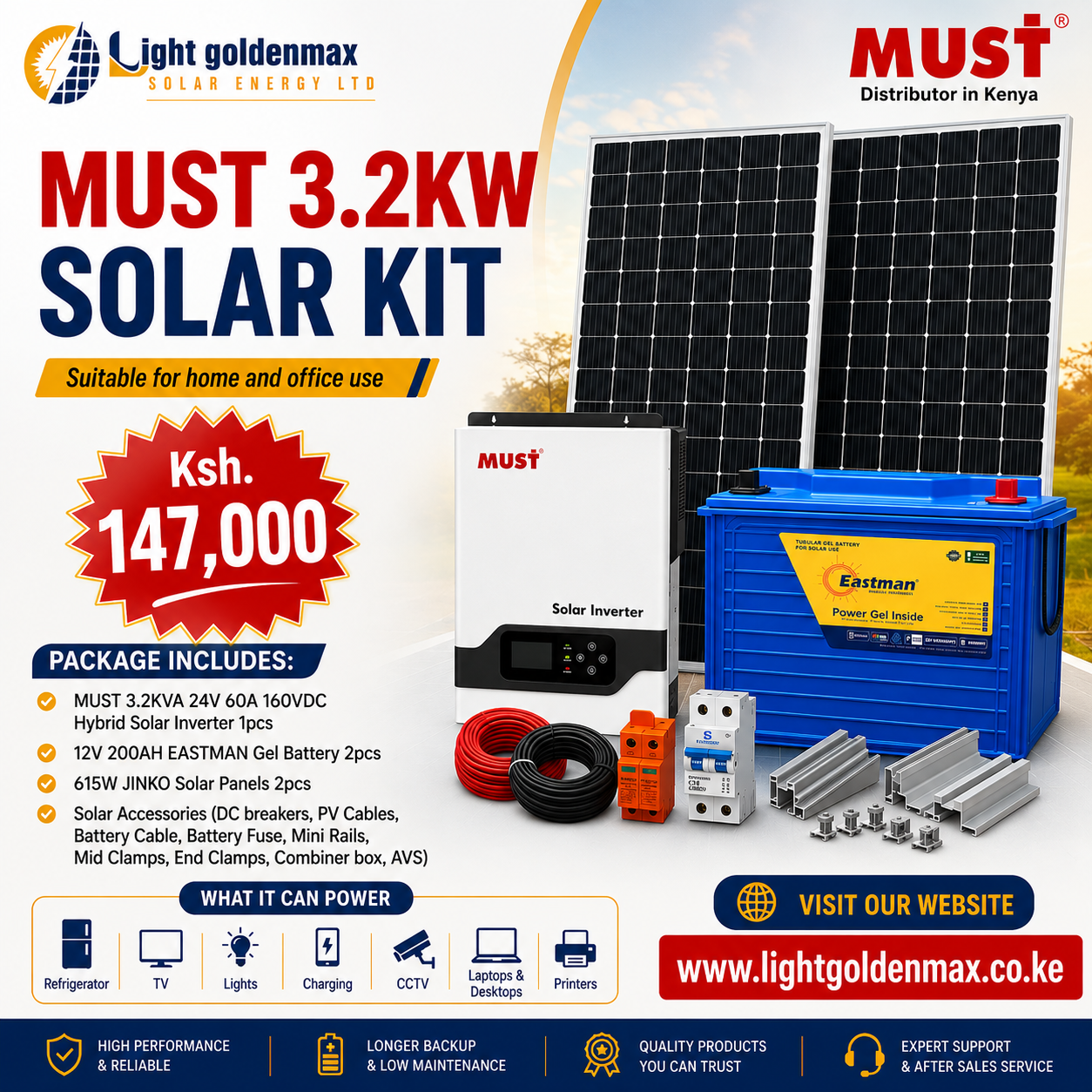 3.2KW MUST SOLAR KIT