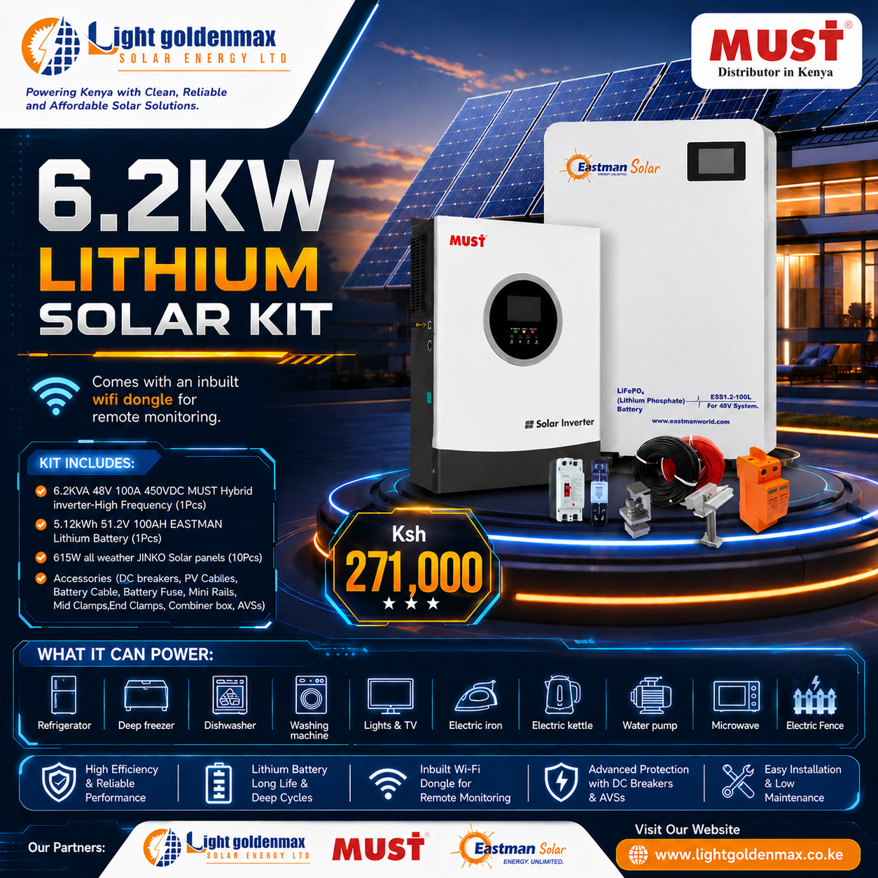 6.2KW MUST PREM SOLAR KIT